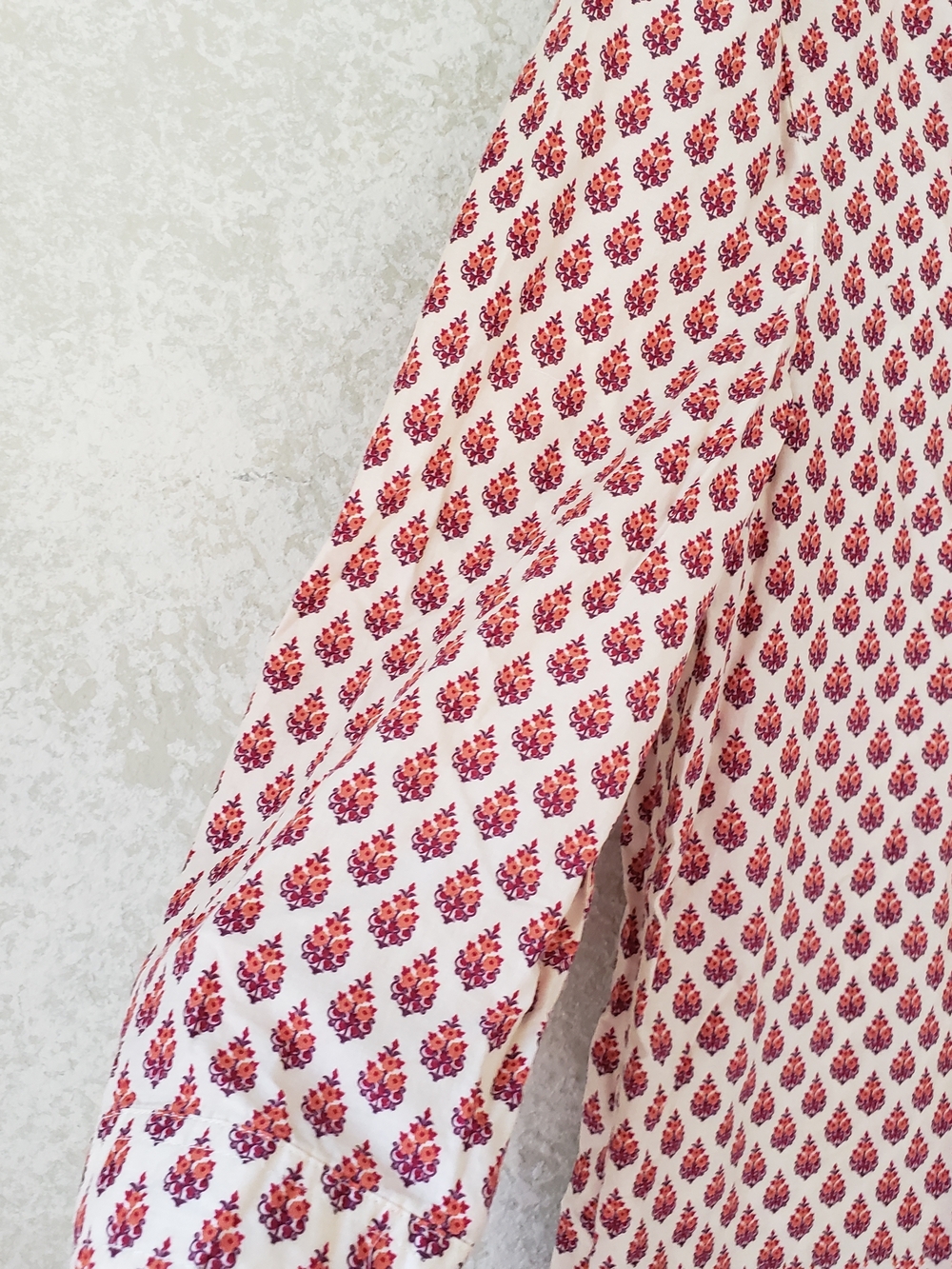 Bob Timberlake Ivory & Raspberry Printed Tunic Top Large Cotton Summer Light - Picture 3 of 11